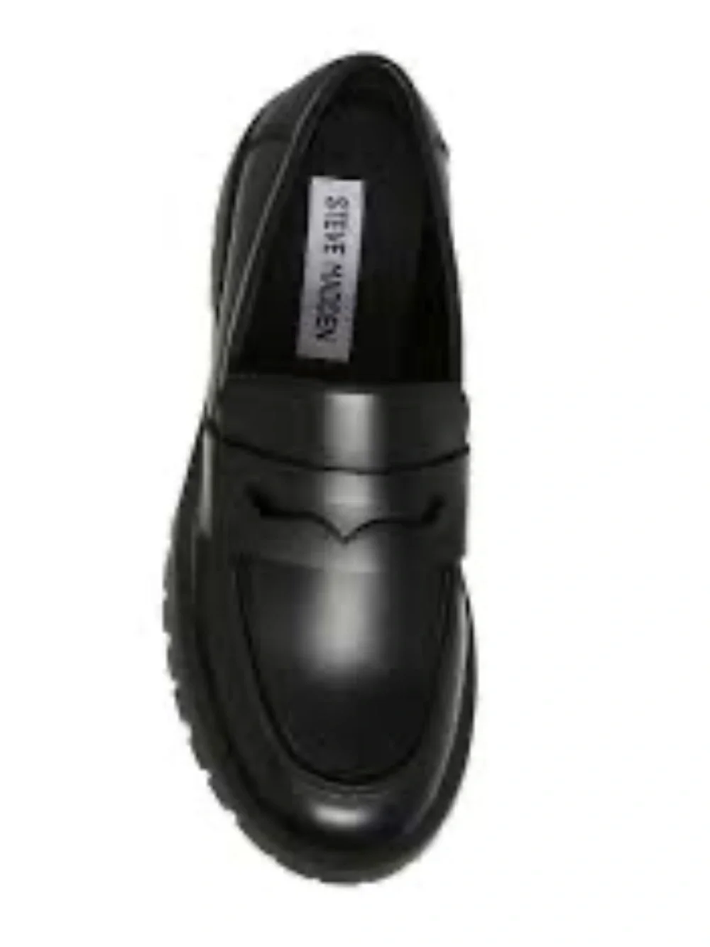 NWT Steve Madden Handy Lugg Platform Loafer Shoes. Black Leather Size 8.5